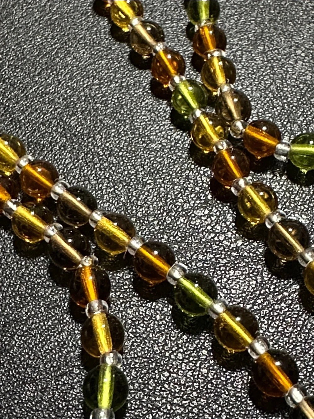 Continuous Strand Vintage Earth Tone Glass Bead Necklace